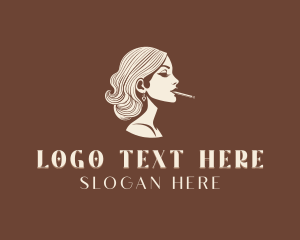 Lady - Cigarette Smoking Woman logo design