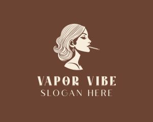 Cigarette Smoking Woman logo design