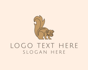 Brown - Wild Mongoose Animal logo design