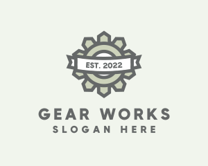 Mechanical Gear Banner logo design