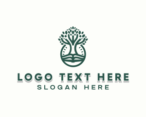Tutoring - Book Tree Library logo design