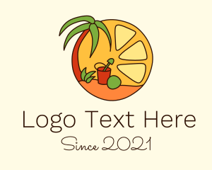 Palm Beach - Tropical Lime Beach logo design