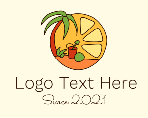 Cocktail Bar - Tropical Lime Beach logo design