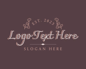 Typography - Luxury Glam Floral Business logo design