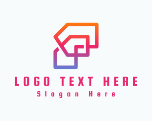 App - Gradient Tech Letter F logo design