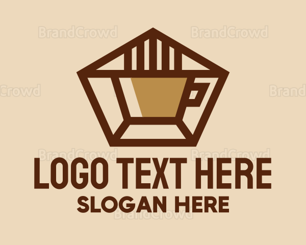 Geometric Coffee Cup Logo