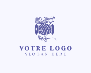Embroidery - Floral Thread Sewing logo design