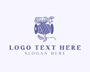 Yarn - Floral Thread Sewing logo design