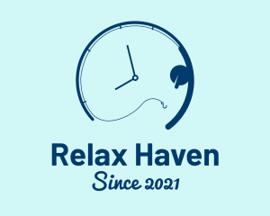 Leisure - Fishing Time Clock logo design