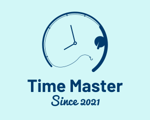 Fishing Time Clock logo design