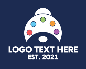 Multicolor - Paint Palette Spaceship logo design