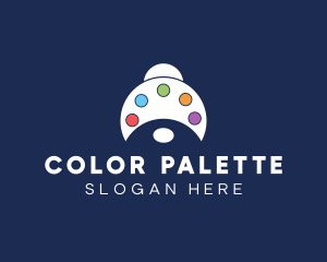 Paint Palette Spaceship logo design