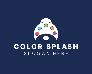 Paint Palette Spaceship logo design