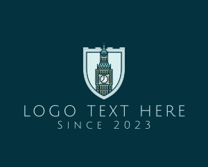 Europe - Big Ben Shield Landmark logo design