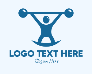 Weightlifting - Blue Fitness Weightlifting logo design