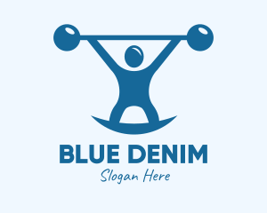 Blue Fitness Weightlifting logo design