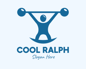 Fitness - Blue Fitness Weightlifting logo design