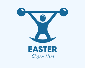 Blue Fitness Weightlifting logo design