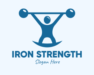 Weightlifting - Blue Fitness Weightlifting logo design