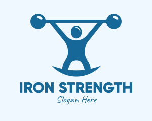 Powerlifting - Blue Fitness Weightlifting logo design