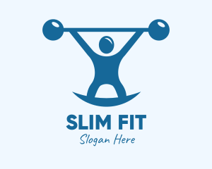 Blue Fitness Weightlifting logo design