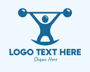 Powerlifting - Blue Fitness Weightlifting logo design