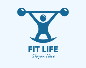Fitness - Blue Fitness Weightlifting logo design