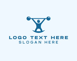 Blue Fitness Weightlifting logo design