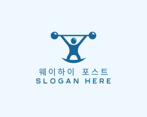 Blue Fitness Weightlifting logo design