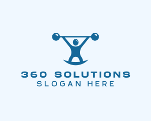 Blue Fitness Weightlifting logo design