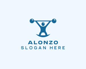 Blue Fitness Weightlifting logo design