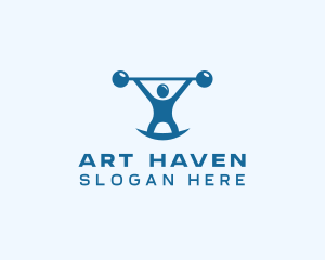 Blue Fitness Weightlifting logo design