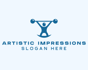 Blue Fitness Weightlifting logo design