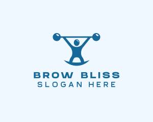 Blue Fitness Weightlifting logo design