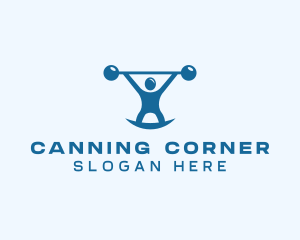 Blue Fitness Weightlifting logo design