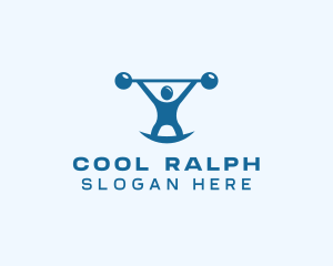 Blue Fitness Weightlifting logo design