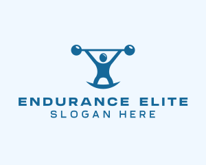 Blue Fitness Weightlifting logo design