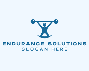 Blue Fitness Weightlifting logo design