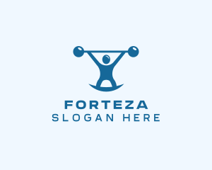 Blue Fitness Weightlifting logo design