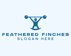 Blue Fitness Weightlifting logo design