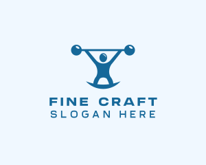 Blue Fitness Weightlifting logo design