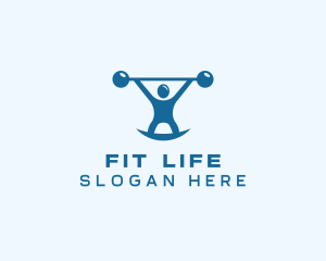 Blue Fitness Weightlifting logo design