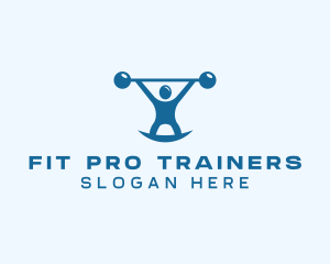 Blue Fitness Weightlifting logo design