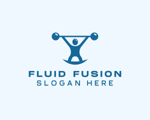 Blue Fitness Weightlifting logo design