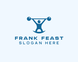 Blue Fitness Weightlifting logo design