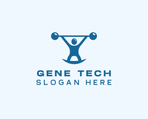 Blue Fitness Weightlifting logo design