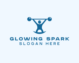 Blue Fitness Weightlifting logo design