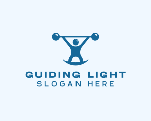 Blue Fitness Weightlifting logo design