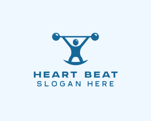 Blue Fitness Weightlifting logo design