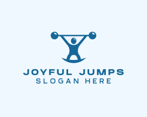 Blue Fitness Weightlifting logo design